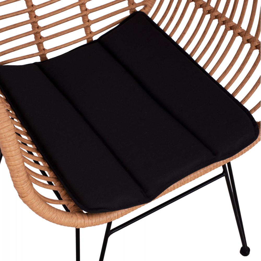 Πολυθρόνα "ALLEGRA" από μέταλλο/wicker σε χρώμα μπεζ 57.5x60x82