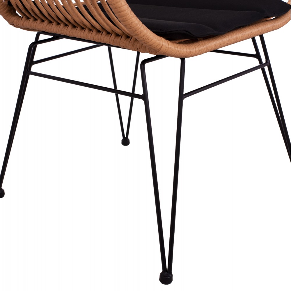 Πολυθρόνα "ALLEGRA" από μέταλλο/wicker σε χρώμα μπεζ 57.5x60x82