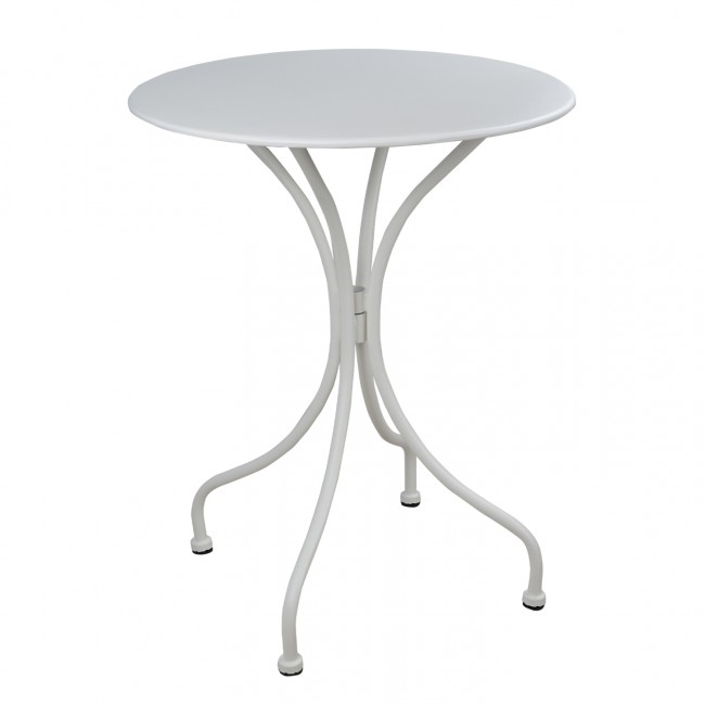 Τραπέζι στρογγυλό "ALPINE" από μέταλλο σε χρώμα λευκό Φ60x72