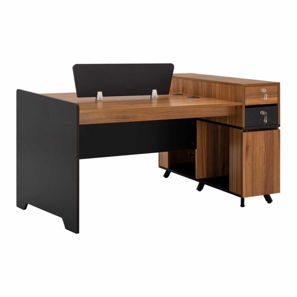 Γραφείο επαγγελματικό "SUPREME" σε μελί/γκρι χρώμα 154x120x89