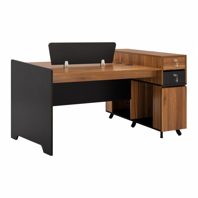 Γραφείο επαγγελματικό "SUPREME" σε μελί/γκρι χρώμα 154x120x89