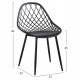 Καρέκλα ''LIO'' από PP/μέταλλο σε μαύρο/μαύρο χρώμα 52x53x82