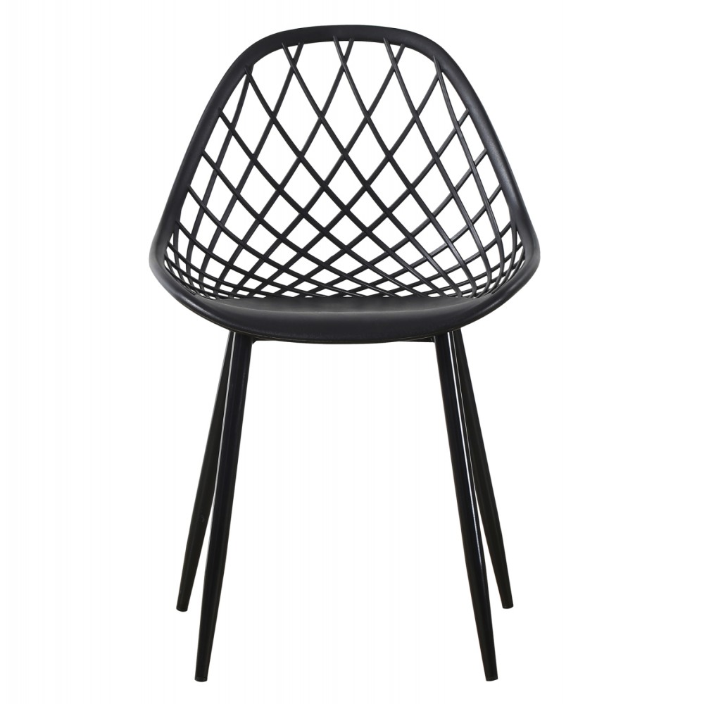Καρέκλα ''LIO'' από PP/μέταλλο σε μαύρο/μαύρο χρώμα 52x53x82