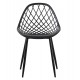 Καρέκλα ''LIO'' από PP/μέταλλο σε μαύρο/μαύρο χρώμα 52x53x82