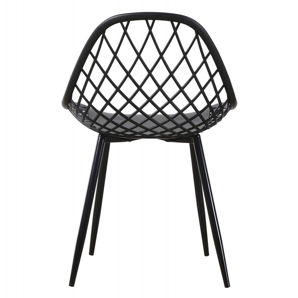 Καρέκλα ''LIO'' από PP/μέταλλο σε μαύρο/μαύρο χρώμα 52x53x82