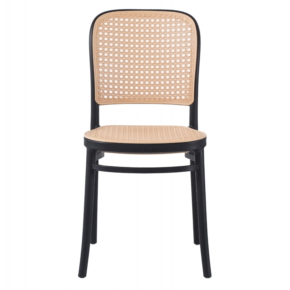 Καρέκλα από PP σε μπεζ/μαύρο χρώμα 41x49x102