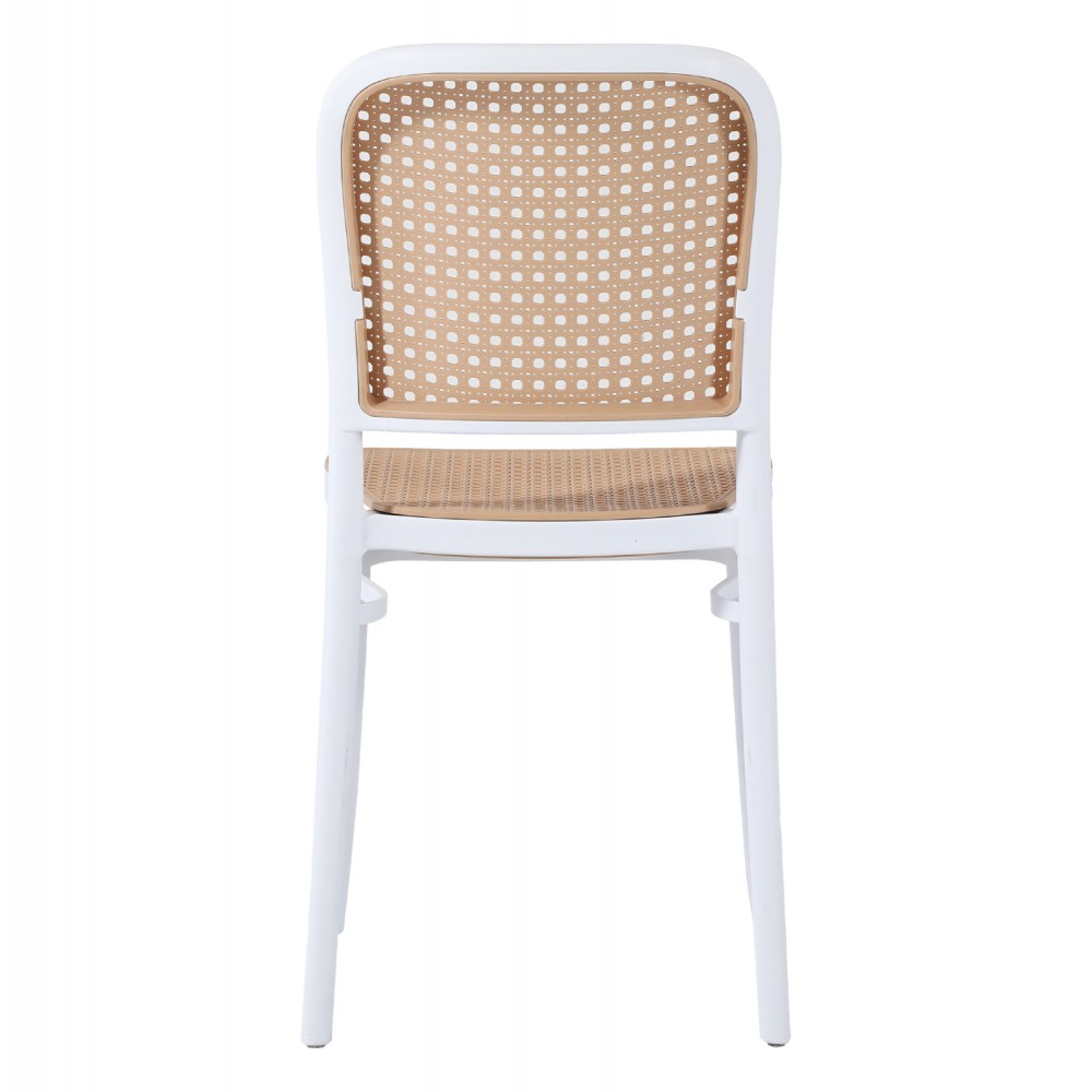 Καρέκλα από PP σε μπεζ/λευκό χρώμα 41x49x102