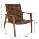 Πολυθρόνα "LOOK"από μέταλλο/rattan σε καφέ χρώμα 63,5x75,5x77