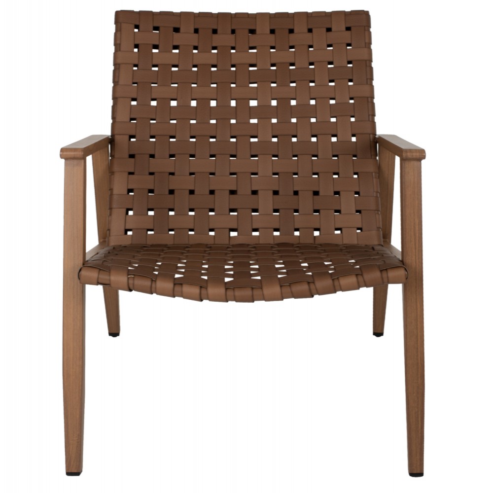 Πολυθρόνα "LOOK"από μέταλλο/rattan σε καφέ χρώμα 63,5x75,5x77