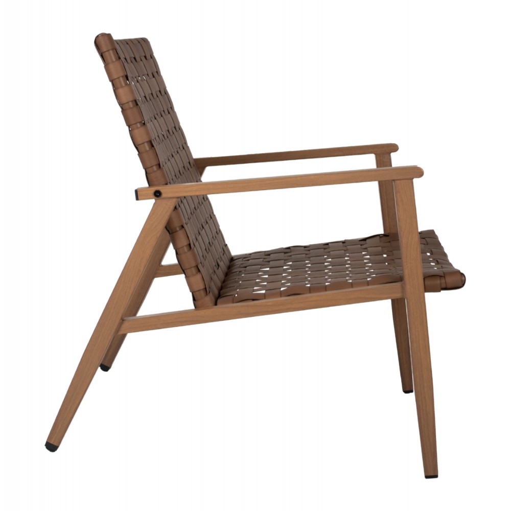 Πολυθρόνα "LOOK"από μέταλλο/rattan σε καφέ χρώμα 63,5x75,5x77