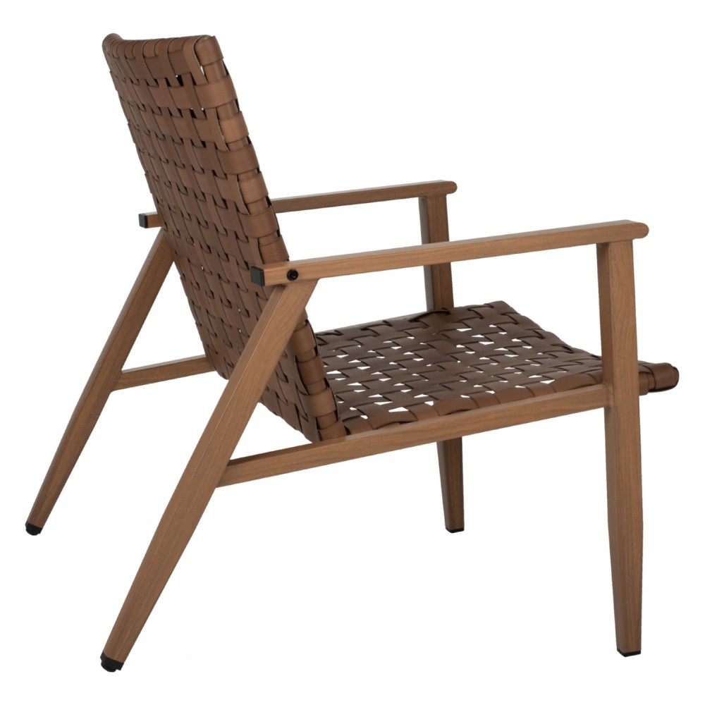 Πολυθρόνα "LOOK"από μέταλλο/rattan σε καφέ χρώμα 63,5x75,5x77