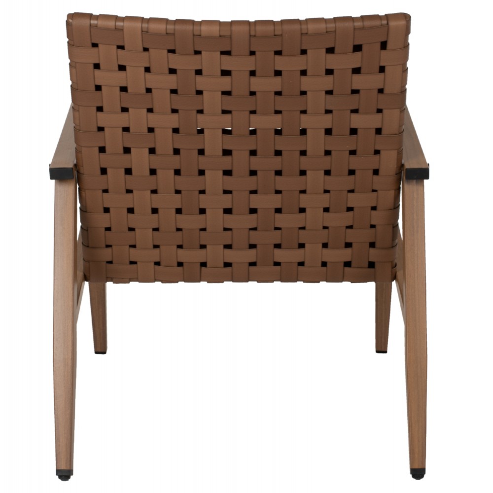 Πολυθρόνα "LOOK"από μέταλλο/rattan σε καφέ χρώμα 63,5x75,5x77