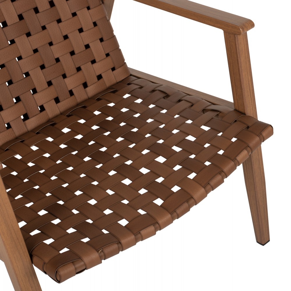 Πολυθρόνα "LOOK"από μέταλλο/rattan σε καφέ χρώμα 63,5x75,5x77