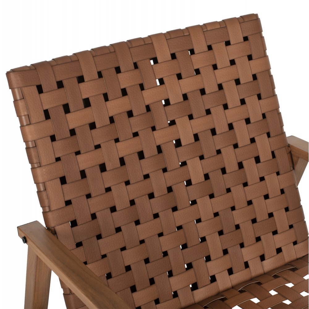 Πολυθρόνα "LOOK"από μέταλλο/rattan σε καφέ χρώμα 63,5x75,5x77