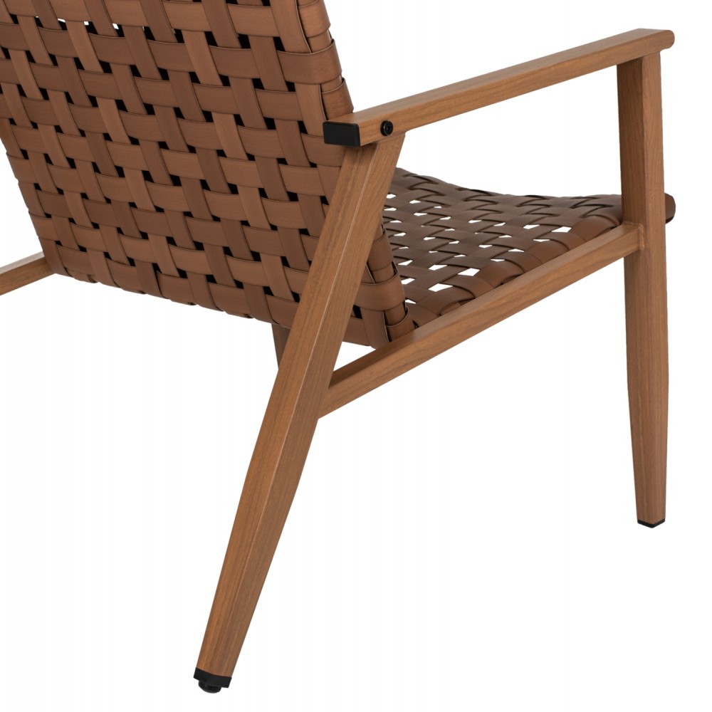 Πολυθρόνα "LOOK"από μέταλλο/rattan σε καφέ χρώμα 63,5x75,5x77