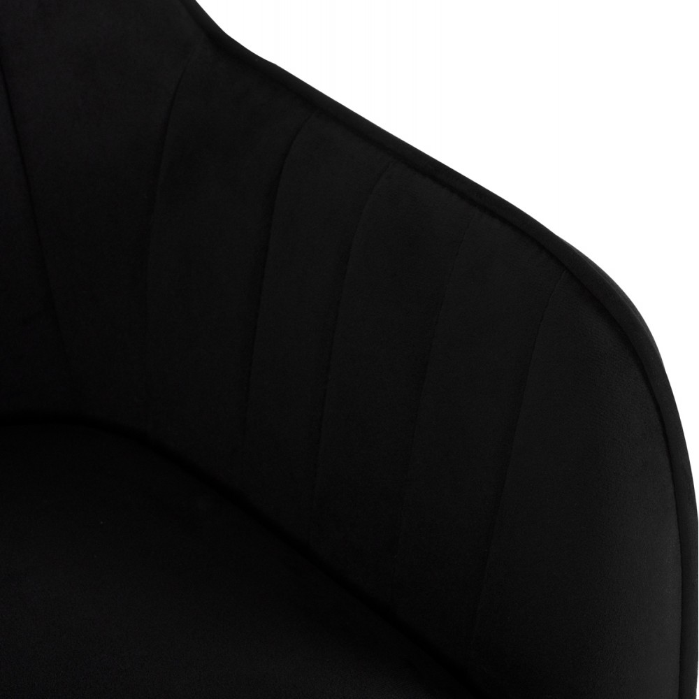 Πολυθρόνα "SAWYER" από βελούδο/μέταλλο σε μαύρο/χρυσό χρώμα 55Χ60Χ83