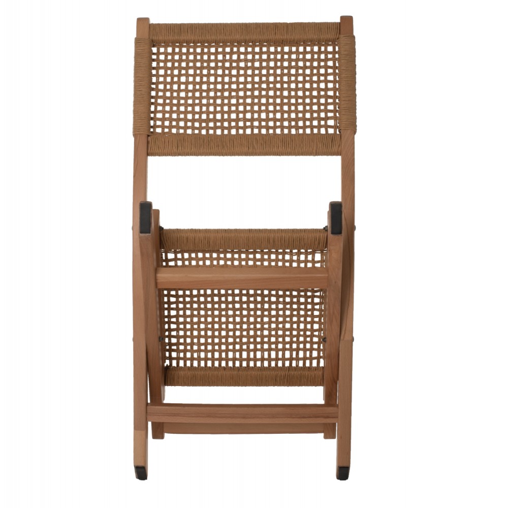 Καρέκλα από ξύλο/σχοινί σε φυσικό χρώμα 47x58x84