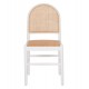 Καρέκλα από ξύλο/rattan σε λευκό/μπέζ χρώμα 43x50x87