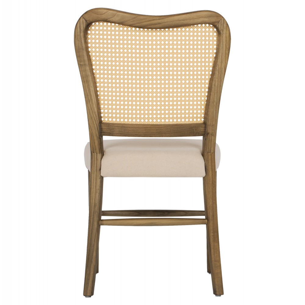 Καρέκλα "TOON" από ξύλο/ύφασμα σε καφέ/λευκό χρώμα 47x52x91,5