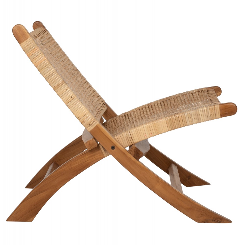 Καρέκλα από ξύλο/rattan σε καφέ/φυσικό χρώμα 66x77x67