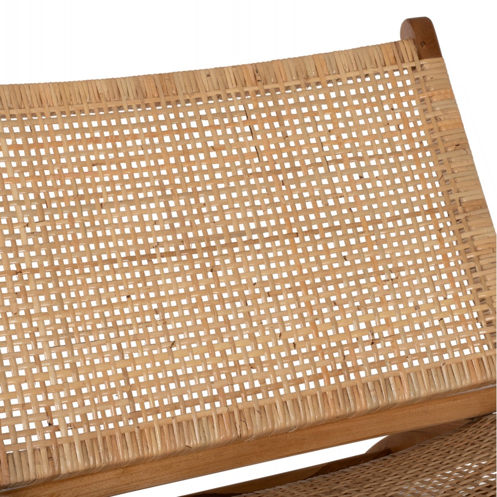 Καρέκλα από ξύλο/rattan σε καφέ/φυσικό χρώμα 66x77x67