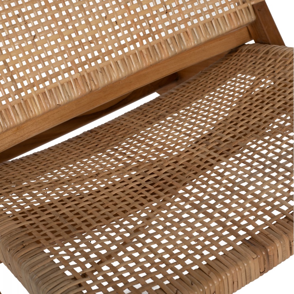 Καρέκλα από ξύλο/rattan σε καφέ/φυσικό χρώμα 66x77x67