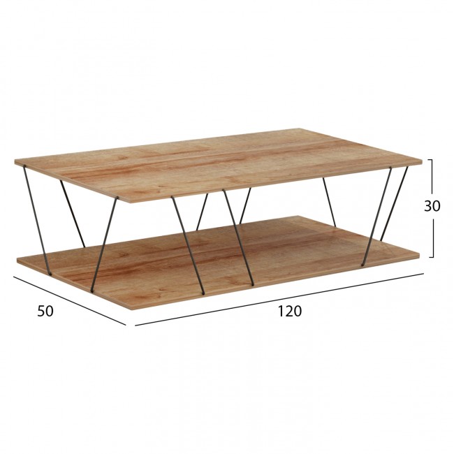 Τραπέζι σαλονιού "TARS" σε φυσικό χρώμα 120x50x30