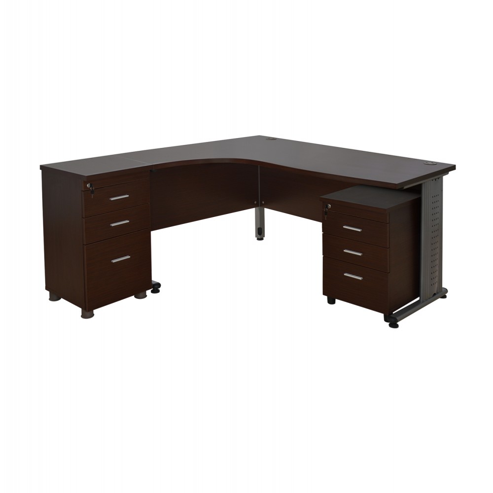 Σετ γραφείο επαγγελματικό αριστερή γωνία 3τμχ σε χρώμα βέγγε 160x72.5x75