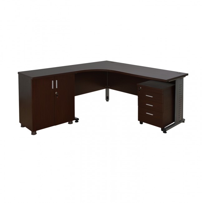 Σετ γραφείο επαγγελματικό αριστερή γωνία 3τμχ σε χρώμα βέγγε 160x72.5x75