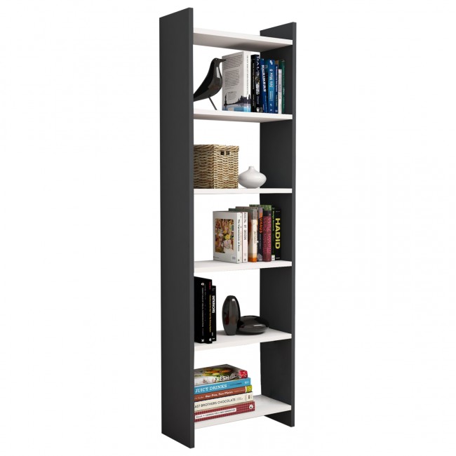 Βιβλιοθήκη σε χρώμα γκρι/λευκό 48.5x22x160
