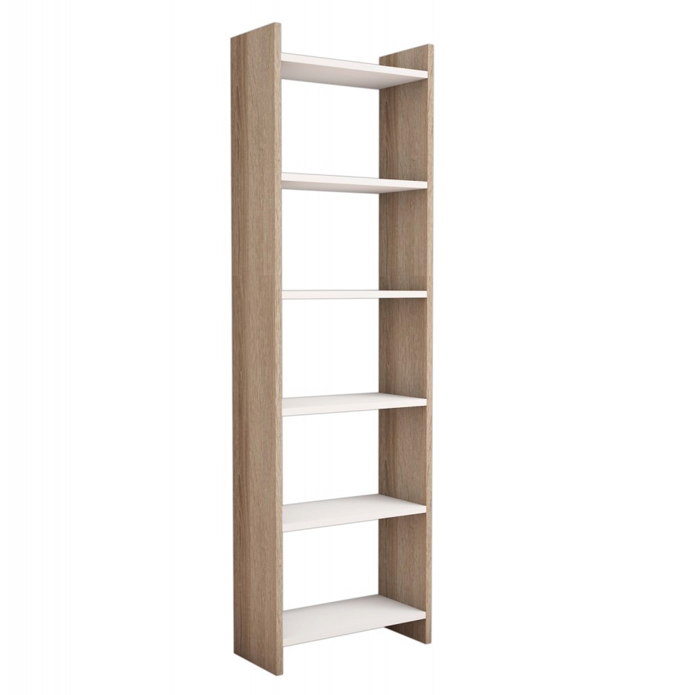 Βιβλιοθήκη σε χρώμα σονόμα/λευκό 48.5x22x160