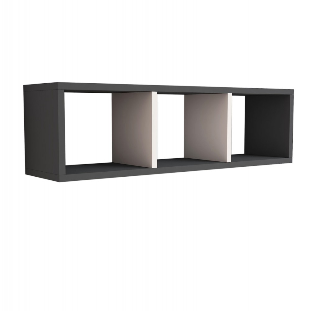 Ραφιέρα τοίχου σε χρώμα γκρι/λευκό 90x22x25.6