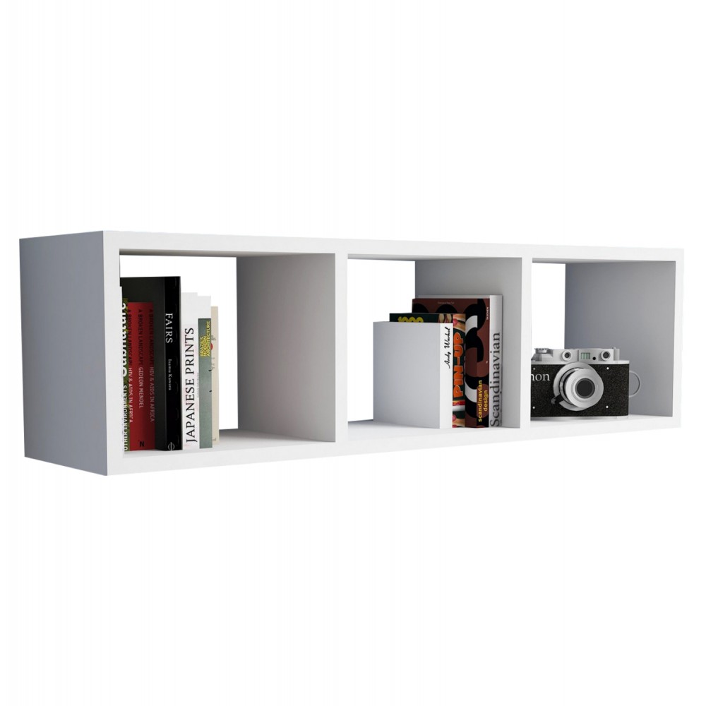 Ραφιέρα τοίχου σε χρώμα λευκό 90x22x25.6