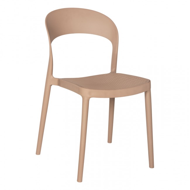 Καρέκλα από πολυπροπυλένιο σε χρώμα καπουτσίνο 49x54.5x80.5