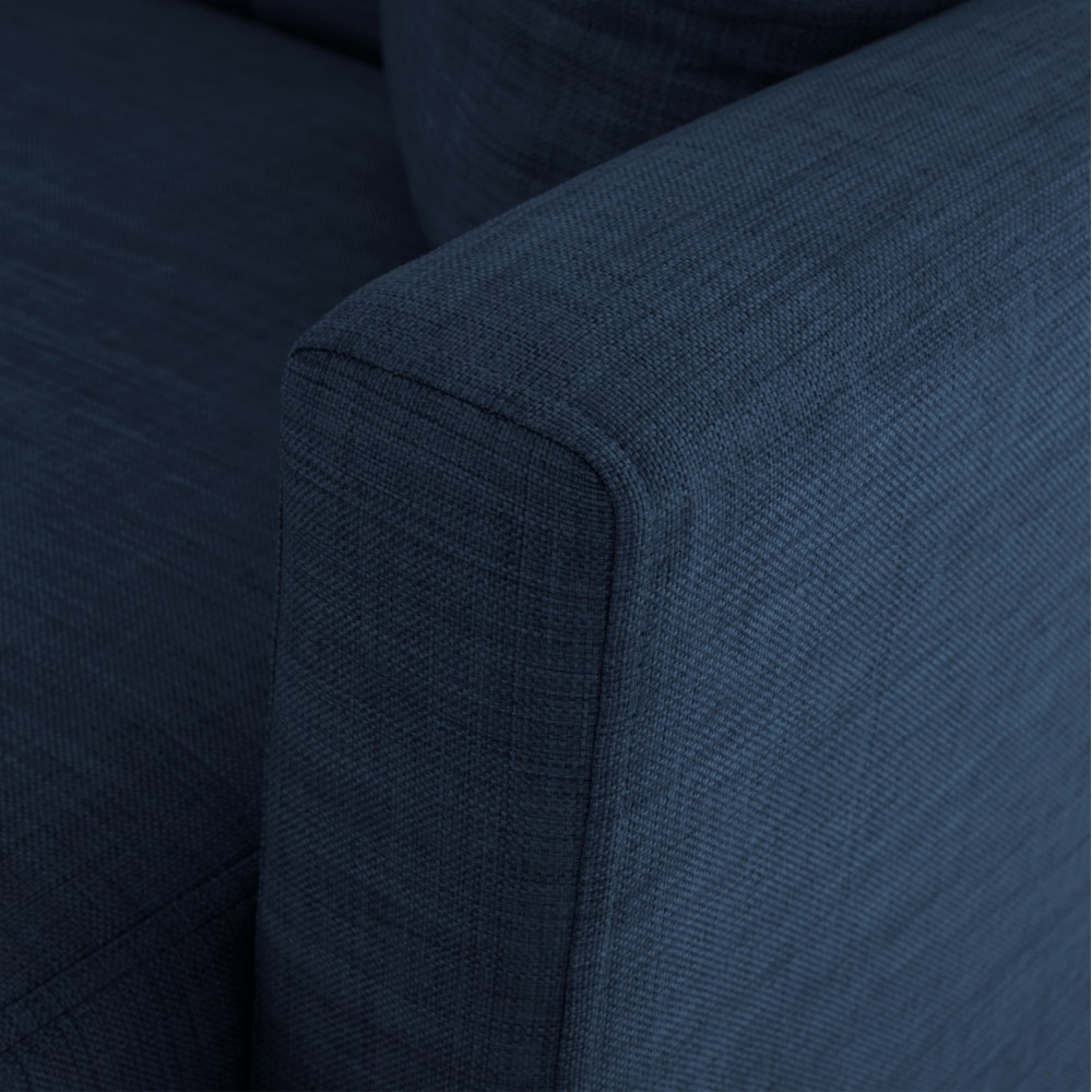 Καναπές-κρεβάτι "GHUFRAN" γωνία αναστρέψιμη από ξύλο/ύφασμα σε χρώμα μπλε 200x133x77