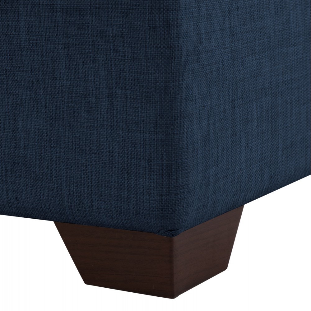 Καναπές-κρεβάτι "GHUFRAN" γωνία αναστρέψιμη από ξύλο/ύφασμα σε χρώμα μπλε 200x133x77