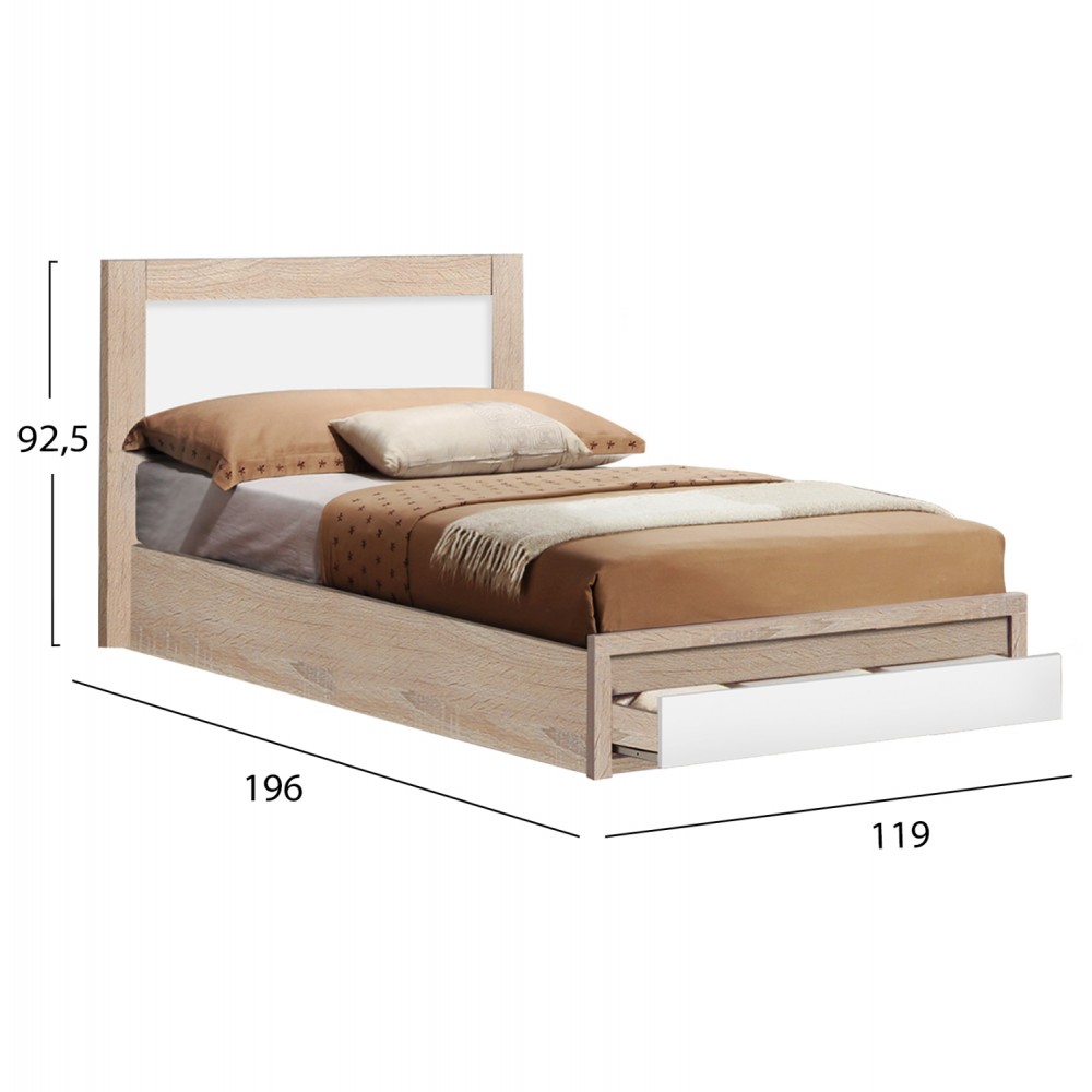 Σετ φοιτητικό πακέτο 5τμχ απο ύφασμα σε χρώμα γκρι/σονόμα/λευκό 119x196x92,5