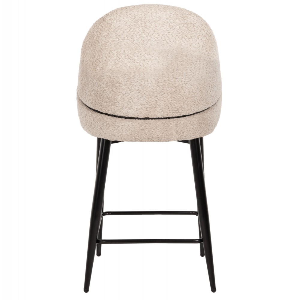 Σκαμπό μπαρ απο ύφασμα/μέταλλο σε χρώμα εκρού/μαύρο 55x62x105