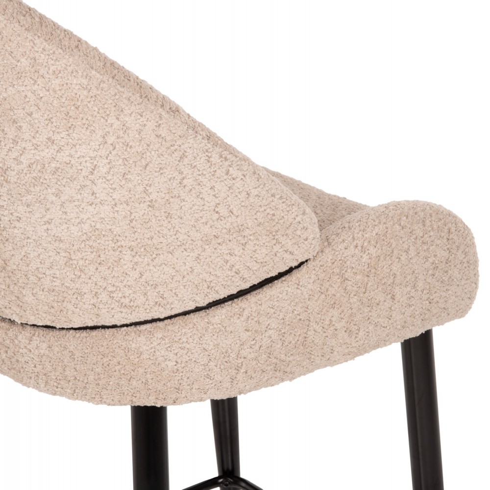 Σκαμπό μπαρ απο ύφασμα/μέταλλο σε χρώμα εκρού/μαύρο 55x62x105