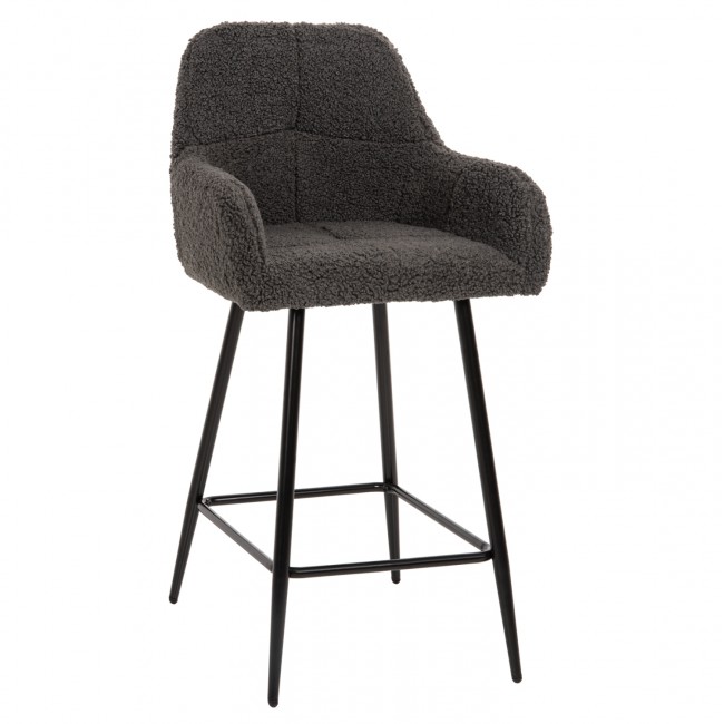 Σκαμπό μπαρ "STRIKE" απο ύφασμα/μέταλλο σε χρώμα γκρι/μαύρο 50x50x94.5