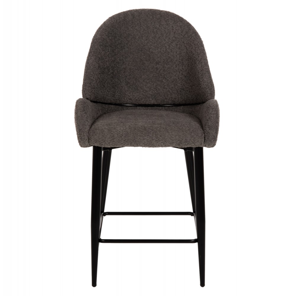 Σκαμπό μπαρ απο ύφασμα/μέταλλο σε χρώμα γκρί/μαύρο 55x62x105