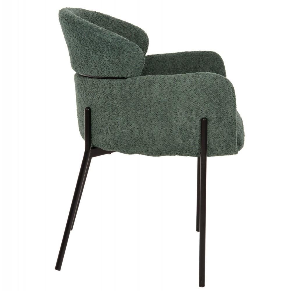 Πολυθρόνα "WOLF" από ύφασμα/μέταλλο σε χρώμα πετρόλ/μαύρο 58x58x80