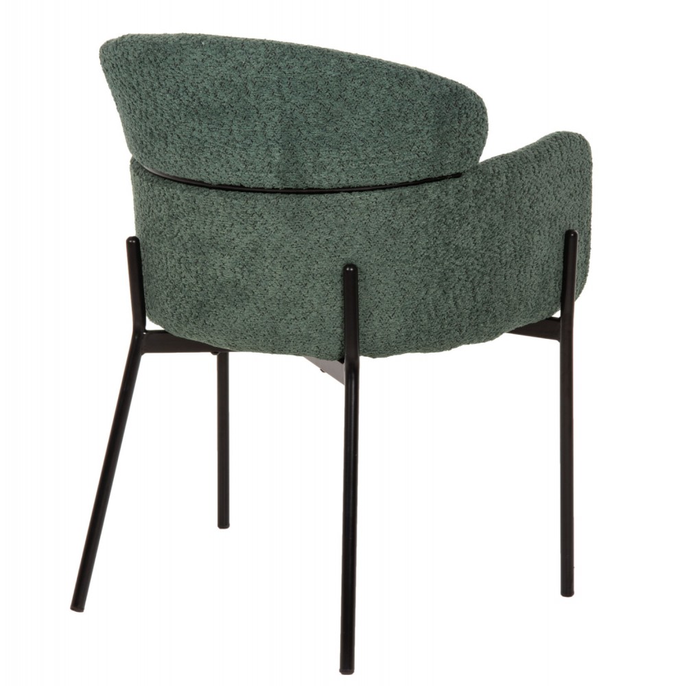 Πολυθρόνα "WOLF" από ύφασμα/μέταλλο σε χρώμα πετρόλ/μαύρο 58x58x80