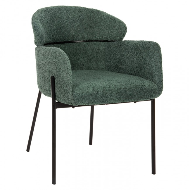 Πολυθρόνα "WOLF" από ύφασμα/μέταλλο σε χρώμα πετρόλ/μαύρο 58x58x80