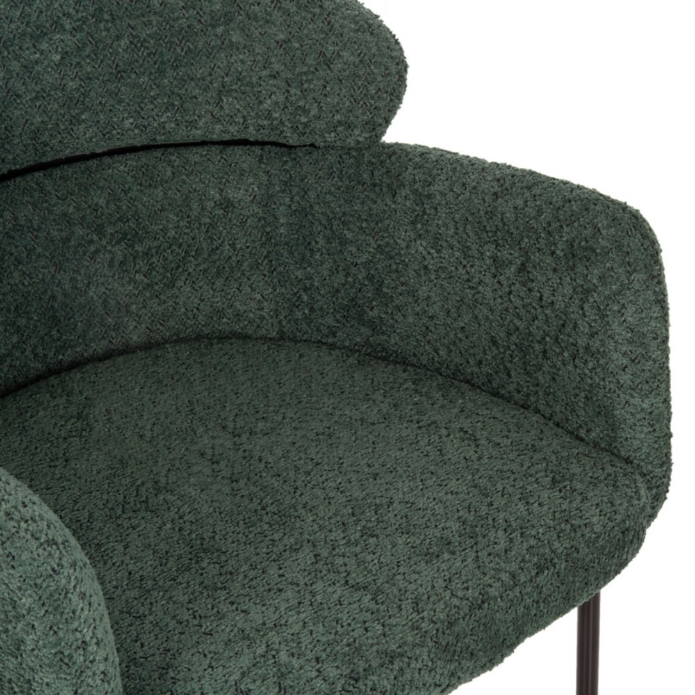 Πολυθρόνα "WOLF" από ύφασμα/μέταλλο σε χρώμα πετρόλ/μαύρο 58x58x80