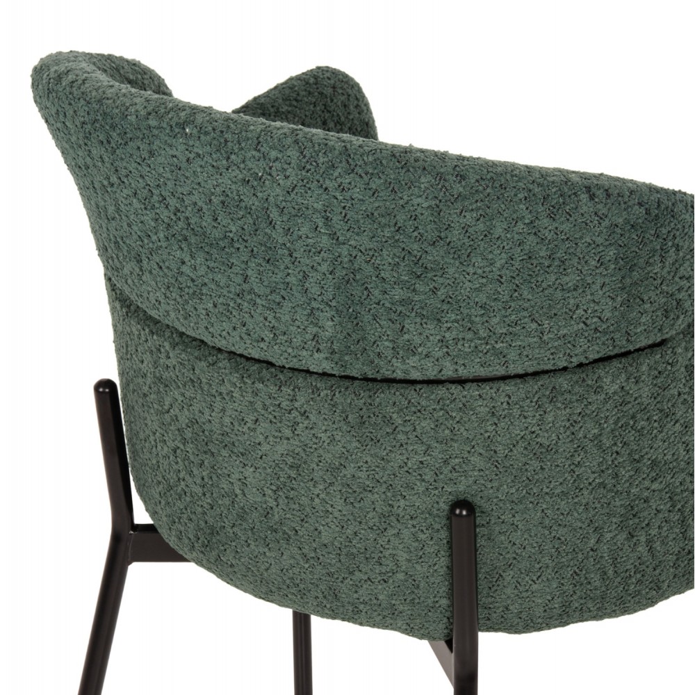 Πολυθρόνα "WOLF" από ύφασμα/μέταλλο σε χρώμα πετρόλ/μαύρο 58x58x80