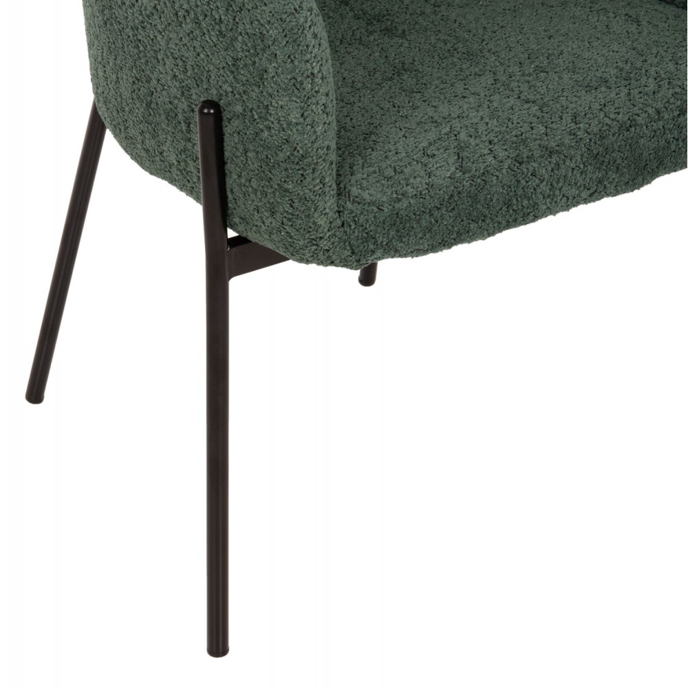 Πολυθρόνα "WOLF" από ύφασμα/μέταλλο σε χρώμα πετρόλ/μαύρο 58x58x80