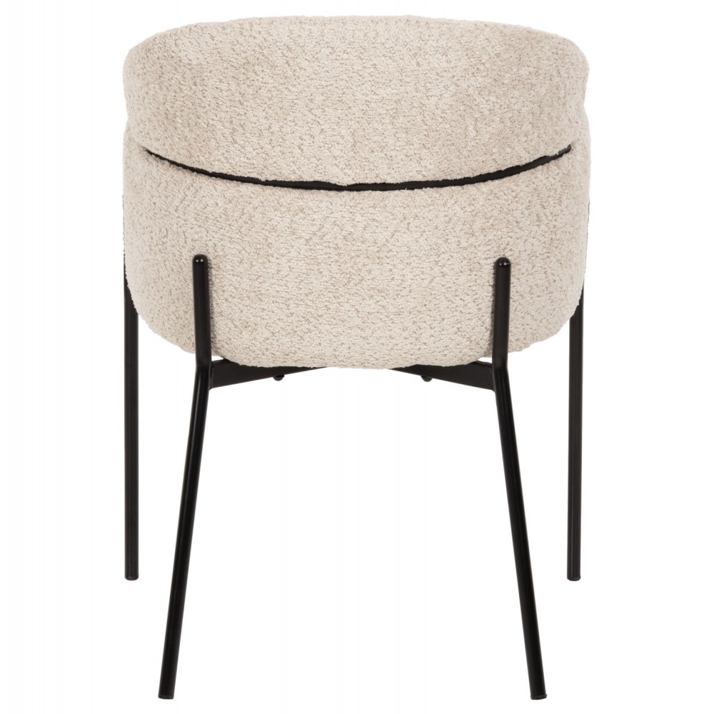 Πολυθρόνα "WOLF" από ύφασμα/μέταλλο σε χρώμα εκρού/μαύρο 58x58x80