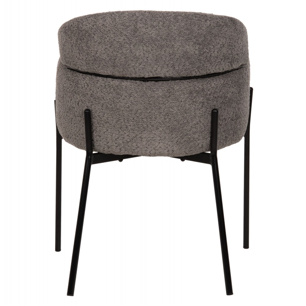 Πολυθρόνα "WOLF" από ύφασμα/μέταλλο σε χρώμα γκρί/μαύρο 58x58x80