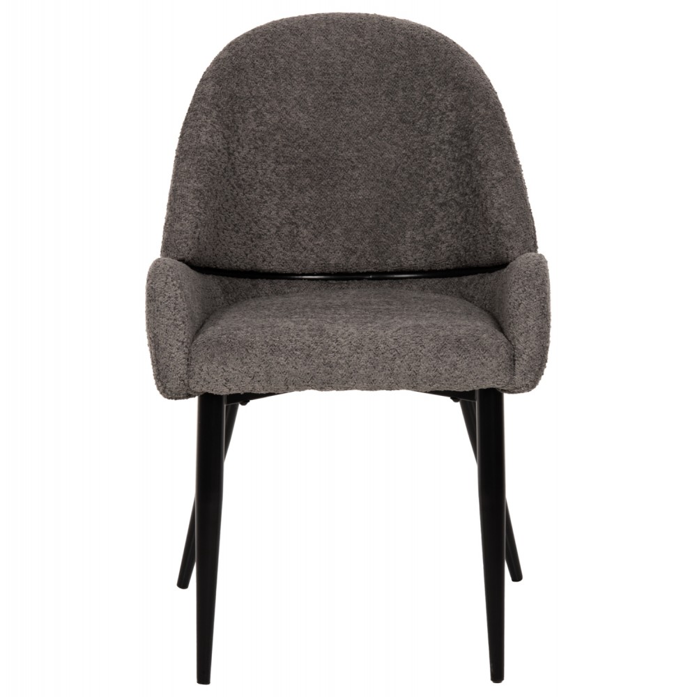 Πολυθρόνα "SARKY" από ύφασμα/μέταλλο σε χρώμα γκρί/μαύρο 55x62x89